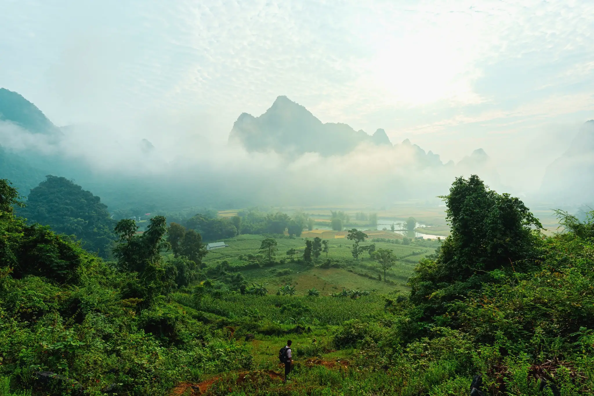 Sea of clouds over the mountains of Cao Bang